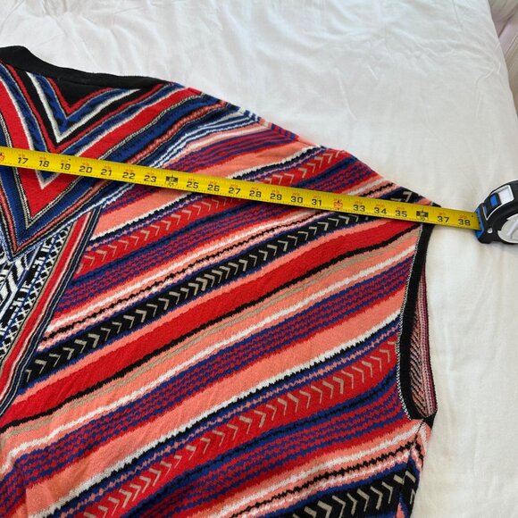 3X Southwest Fringe Cardigan Wrap Womens Boho Knit Open Front Shawl Cape Tribal - Picture 12 of 16